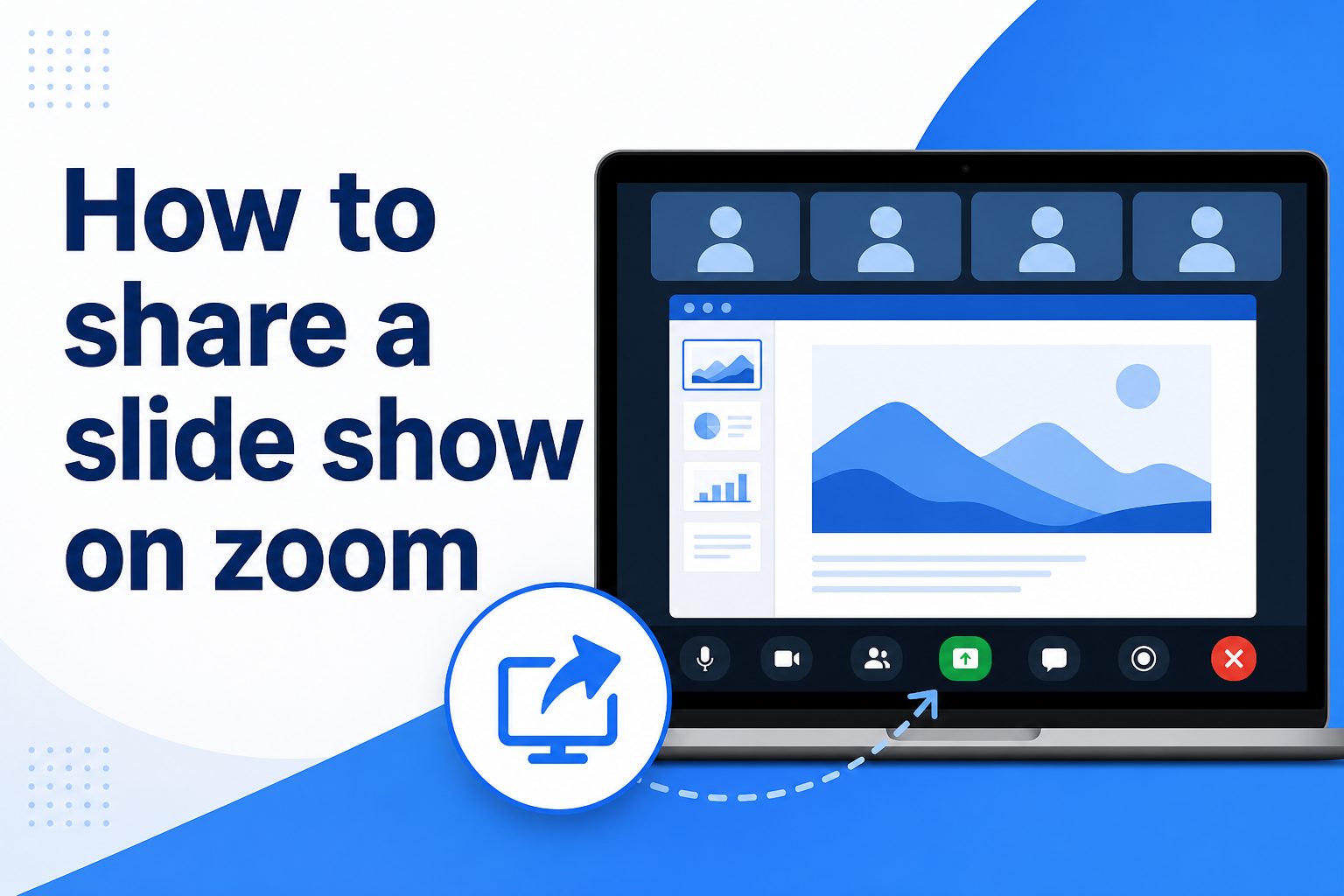 how-to-share-a-slide-show-on-zoom-e1215 Presenter sharing a slide show during a Zoom meeting
